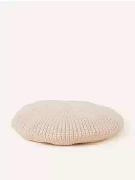 Image of Accessorize Ribbed Knit Beret, Natural, Women