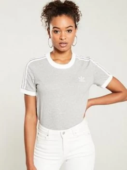 Image of adidas Originals 3 Stripe Tee - Grey Heather, Size 12, Women