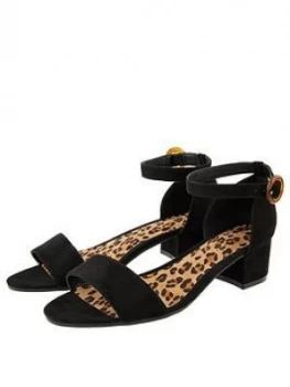Image of Monsoon Girls Storm Tally Tortoiseshell Buckle Sandals - Black