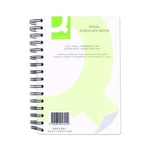 Image of Q-Connect Feint Ruled Wirebound Duplicate Book 210x127mm KF01341