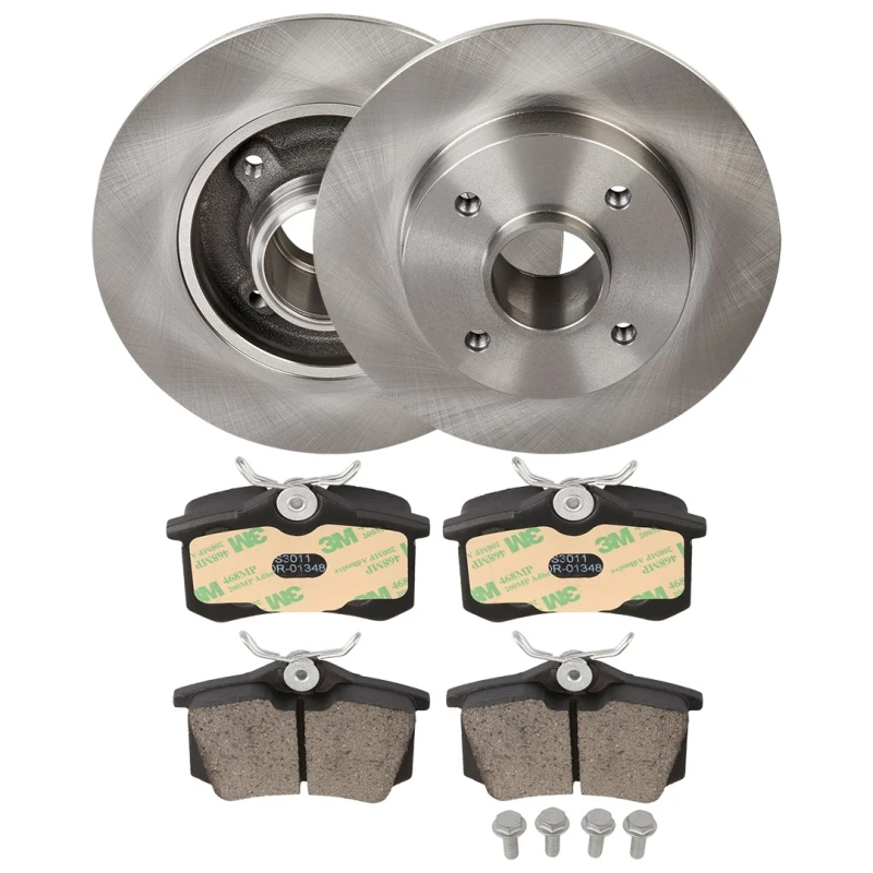 Image of RIDEX 3405B1902 Brake disc and pads set Rear Axle, Brake Disc Type: Solid, not prepared for wear warning indicator, without ABS sensor ring Brake Set
