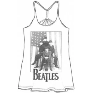 Image of The Beatles Stars & Stripes Ladies White Baby Doll: Large