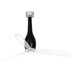 Image of Faro eterfan - Shiny Black, Transparent Ceiling Fan With dc Motor Smart - Remote Included
