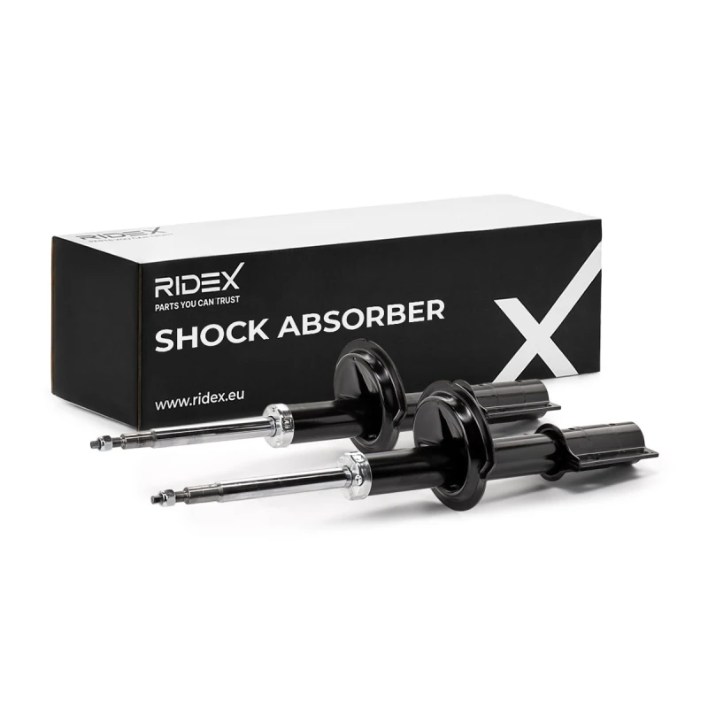 Image of RIDEX 854S20479 Shock absorber Front axle both sides, Gas Pressure, Twin-Tube Shock Absorber (854)