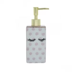 Eyelash Soap Dispenser Pink and Gold 12.5cm