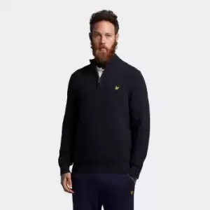 Image of Lyle & Scott Mens Ribbed Quarter Zip Jumper - Dark Navy - L