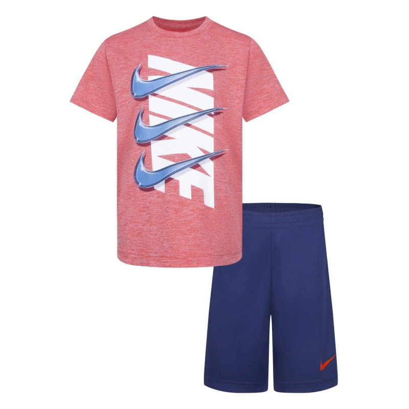 Image of Nike Tee Short Set In09 Regular Fit T-Shirts 2-3 Yrs Blue 31863018125