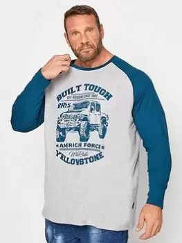 Image of BadRhino Long Sleeve Raglan T-Shirt - Multi, Grey, Size 2XL, Men