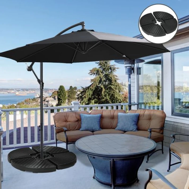 Image of Outsunny 4Pcs Parasol Bases Umbrella Weights, Black 84D-201V00BK