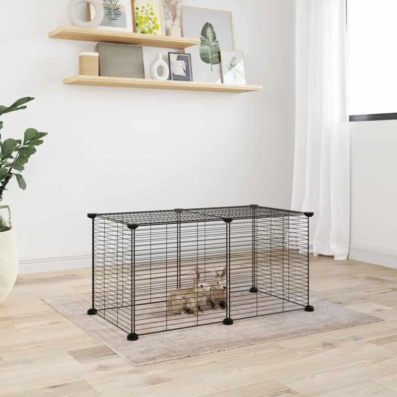 Image of VIDAXL 8-Panel Pet Cage Black 35x35cm Steel Vidaxl 8720287190851