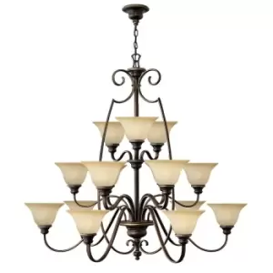 Image of 15 Bulb Chandelier Hanging Pendant LIght Antique Bronze LED E27 60W Bulb