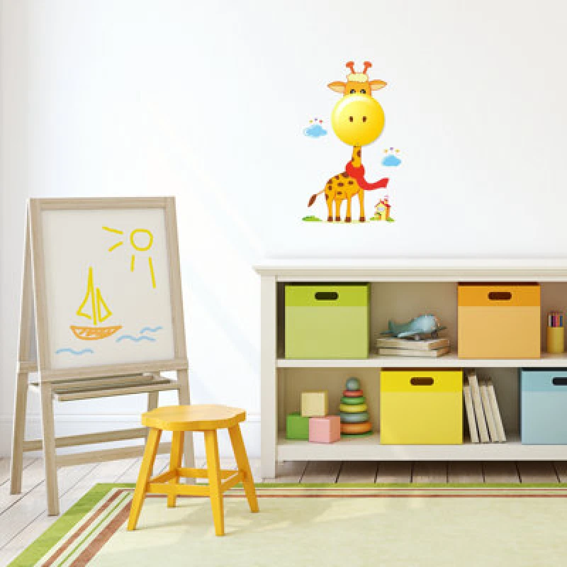 Image of Milagro Giraffe LED Childrens Lamp Charming Fun Night Light Ultra Low Consumption 0.6W Colourful Wall Decals Create A 3D Effect