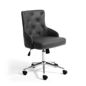 image of Rocco Leather Match Graphite Grey Office Chair