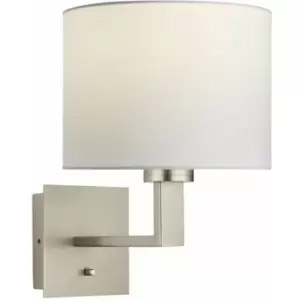 Image of Loops - Wall Light Matt Nickel Plate & Vintage White Fabric 60W E27 gls e10451