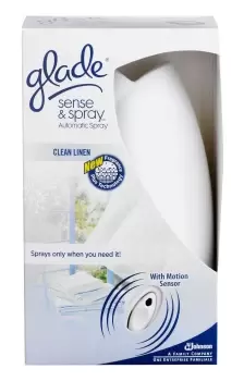 image of Glade Sense and Spray Automatic Unit with Refill Clean Linen 18ml