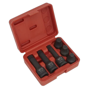 image of Genuine SEALEY SX052 Impact Spline Socket Bit Set 6pc 1/2Sq Drive