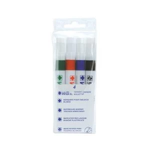 image of 5 Star Value Strategy SL Bullet Tip Dry Wipe Markers Assorted Colours Pack of 4