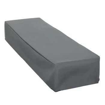 Image of Outsunny 200x73cm Outdoor & Garden Furniture Rectangular Cover Water UV Resistant Protection Oxford Fabric Rattan Lounge Clean Cover Grey