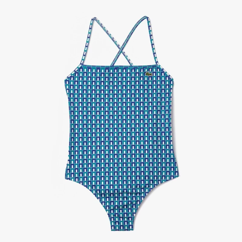 Image of Lacoste Robert George Print One Piece Swimsuit Multi Colour female 8