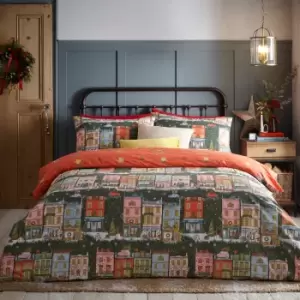 Image of Christmas Spirit Festive Duvet Cover Set Green / King
