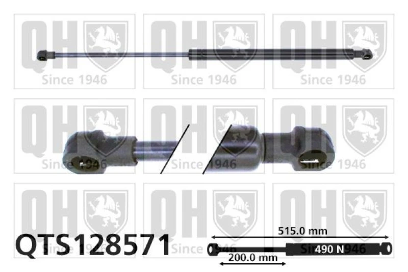 Image of QUINTON HAZELL Tailgate strut QUINTON HAZELL QTS128571