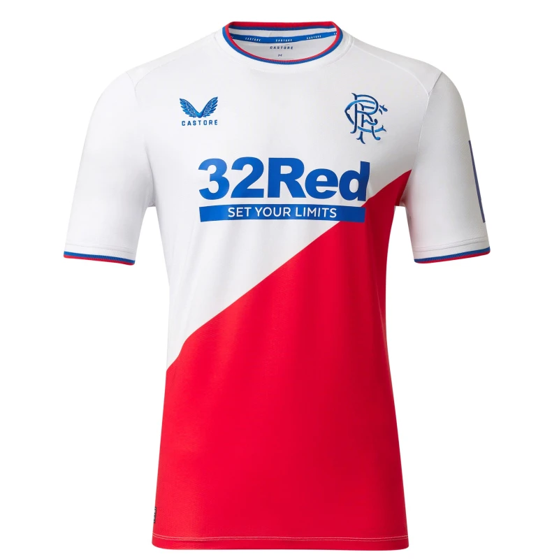 Image of Castore Rangers FC Away Shirt 2022 2023 Mens White/Red male XL