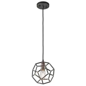 Image of 1 Bulb Ceiling Pendant Light Fitting Raw Steel LED E27 100W Bulb