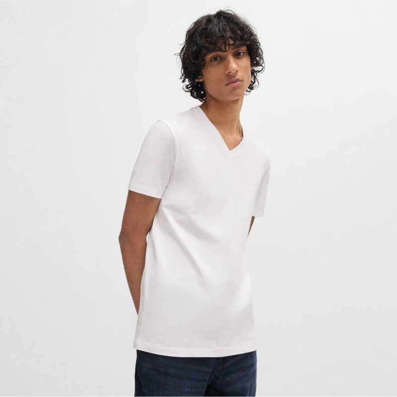 Image of Hugo 2 Pack of V-Neck T-Shirts White male L