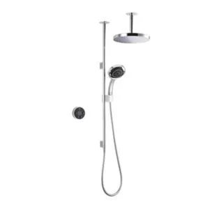 image of Mira Platinum Ceiling Fed Chrome Effect Digital Dual Pumped Mixer Shower