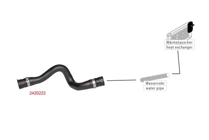 Image of METZGER 2420222 Radiator Hose EPDM (ethylene propylene diene Monomer (M-class) rubber) EPDM (ethylene propylene diene Monomer (M-class) rubber) Radiat