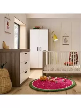 Image of CuddleCo Enzo 3 Piece Nursery Furniture Set - Oak and White, One Colour