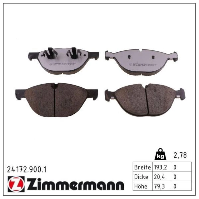 Image of ZIMMERMANN Brake pad set ZIMMERMANN 24172.900.1