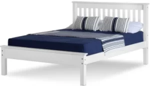 Image of Seconique Monaco 5ft King Size White Wooden Bed Frame Low Footend