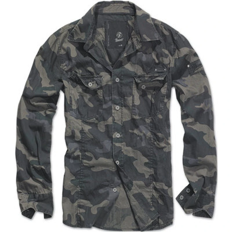 Image of Brandit Slim Fit Shirt Longsleeve dark camo XL Men