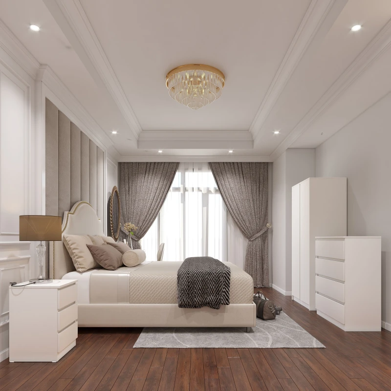 Image of Walker Double Wardrobe Bedroom Furniture Set White