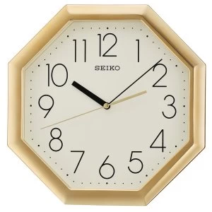 Image of Seiko Octagon Wall Clock - Gold