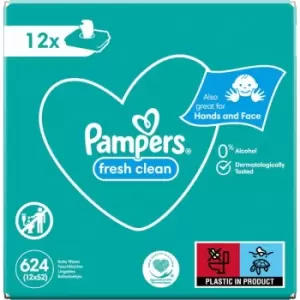 image of Pampers Fresh Clean XXL 12x52 Wet Wipes