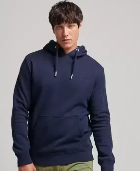 Image of Superdry Mens Organic Cotton Essential Logo Hoodie Navy / Rich Navy Marl - Size: L