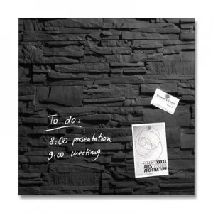 Image of Sigel Glass board (magnetic) Artverum Schiefer Stone Slate (W x H) 48cm x 48cm GL169
