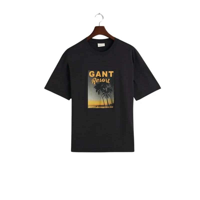 Image of Gant T-Shirt Gant Washed Graphic Noir Unisex M