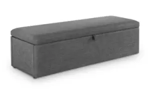 image of Julian Bowen Sorrento Slate Grey Linen Blanket Box