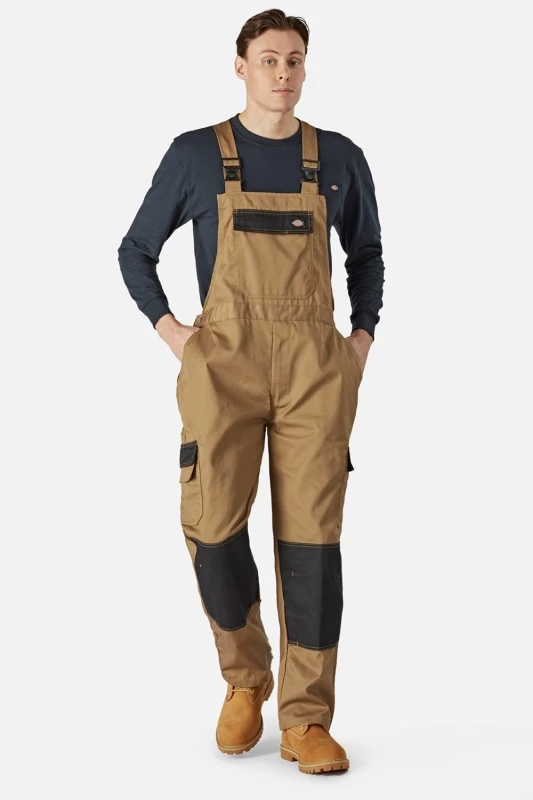 Image of Dickies Dickies Men 'Everyday Bib and Brace' Boiler suit in Brown Size: X-Large Brown XL Male 0196009916609