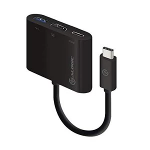 image of ALOGIC USB-C MultiPort Adapter with HDMI/USB 3.0/USB-C Power Delivery (60W/3A) ? 4K; Compatible with Windows/Mac/Chromebook