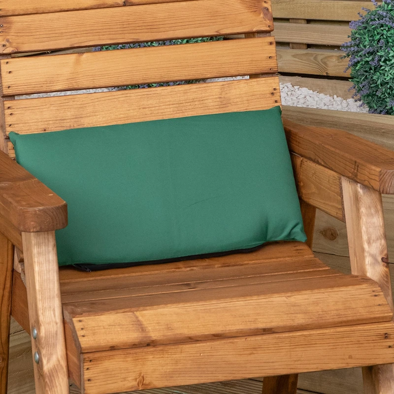Image of 52 x 20cm Back Cushion for Single Wooden Garden Chair in Green