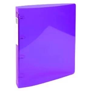 image of Exacompta Ring Binder Iderama 51776E Polypropylene A4 4 ring 15mm Purple Pack of 10