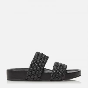 Image of Dune Womens Laylow Leather Double Strap Sandals - Black - UK 3