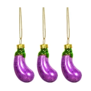 image of Aubergine Mini Bauble Set of 3