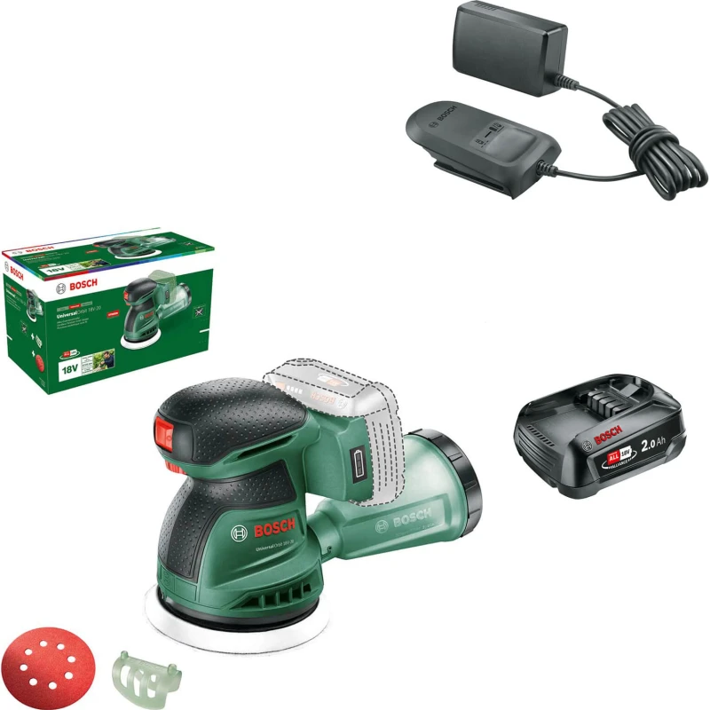 Image of Bosch UNIVERSALORBIT 18V-20 P4A 18v Cordless Disc Sander 125mm 06033E4100 Batteries: 1 x 2ah Li-ion