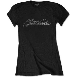 Image of Blondie - Logo Womens Large T-Shirt - Black