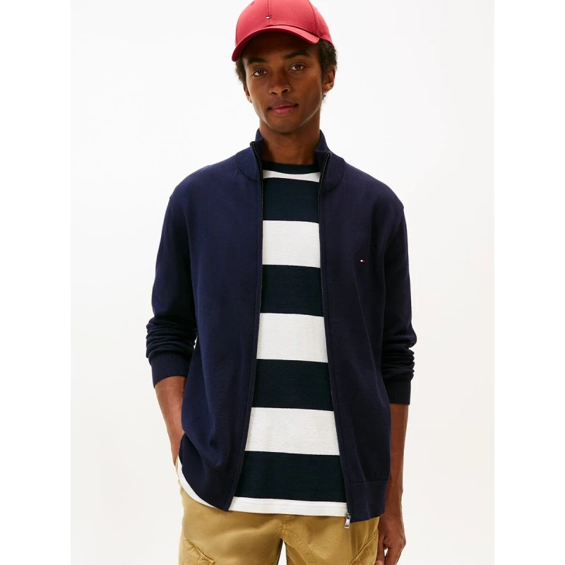 Image of Tommy Hilfiger Essential Zip-Up Cardigan Navy Men S;XXL;XL;M